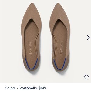 Rothy's Portobello Pointed Toe Flats with Blue Trim